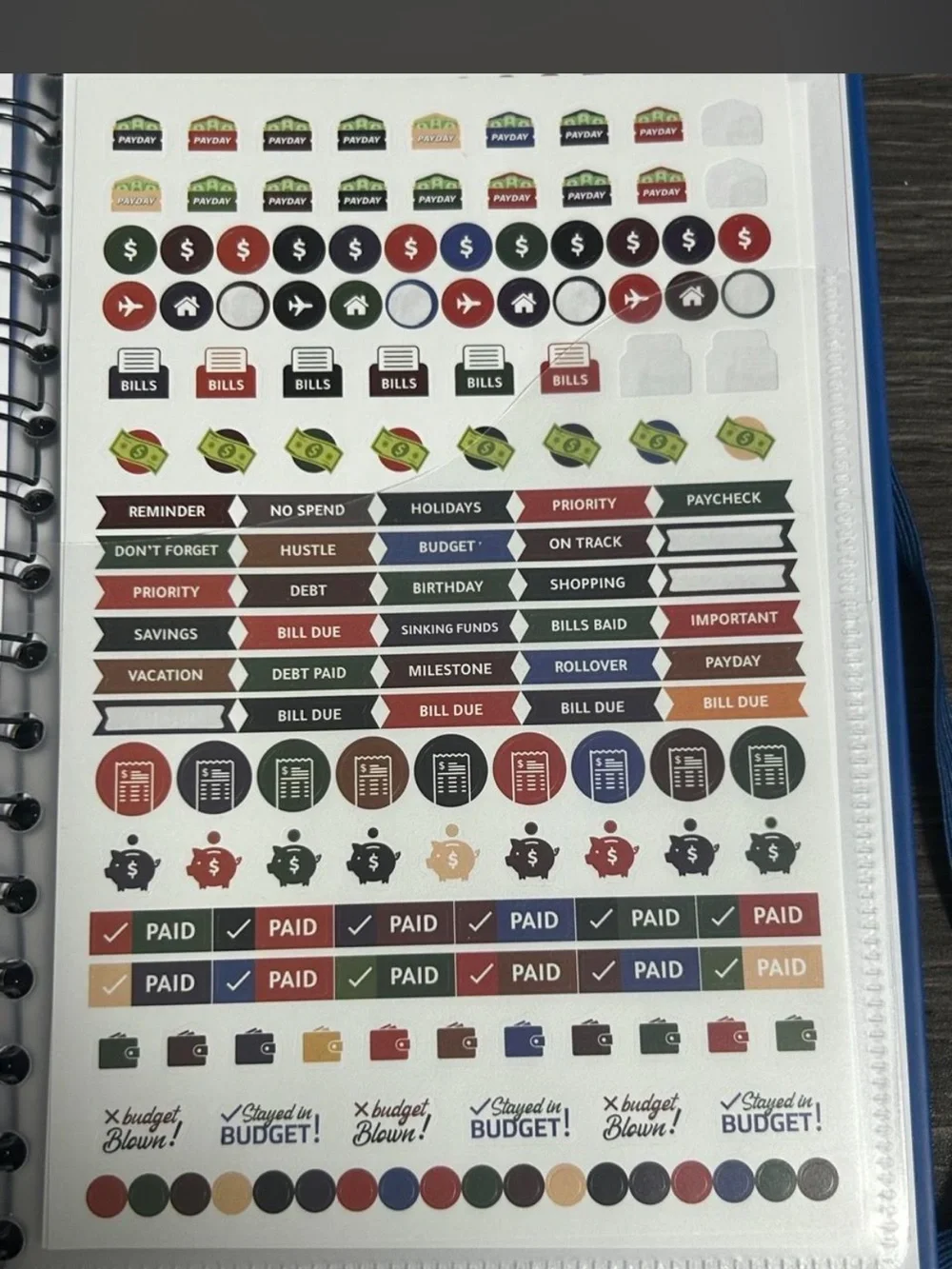 Budget Planner Spiral Notebook in Blue